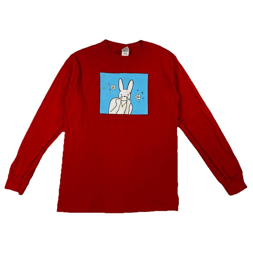 BAD‎ BUNNY Music Long Sleeve T-shirt Red Men's Small